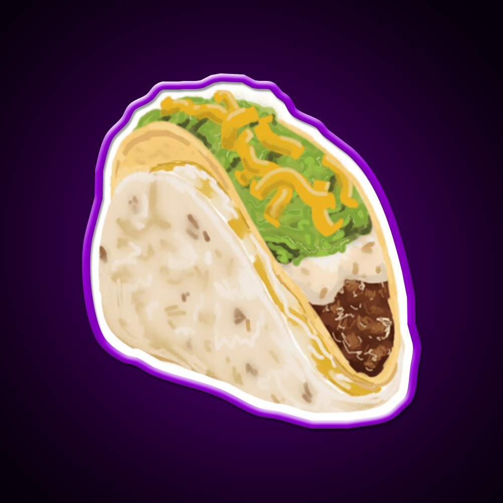 Cheesy Gordita Crunch Taco Led Neon Sign Mexican Food Sign Rgb Color - Shineneon