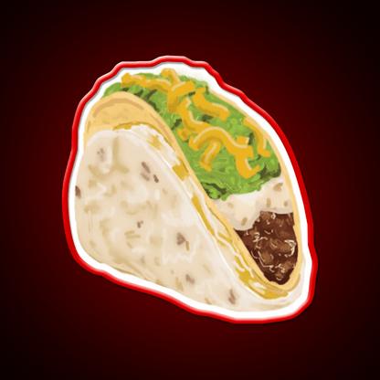Cheesy Gordita Crunch Taco Led Neon Sign Mexican Food Sign Rgb Color - Shineneon