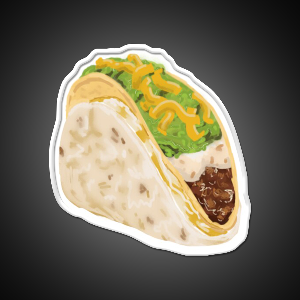 Cheesy Gordita Crunch Taco Led Neon Sign Mexican Food Sign Rgb Color
