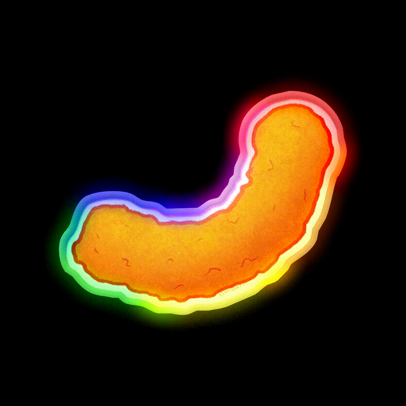 Cheesy Snack Food Led Neon Sign Rgb Color - LED neon sign close-up detail