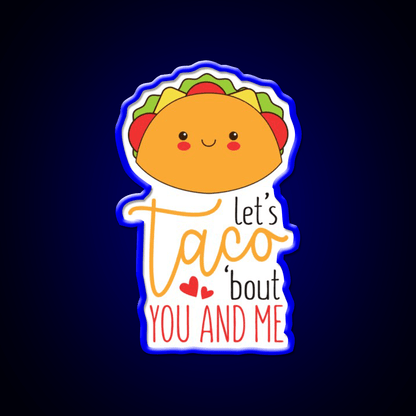 Cheesy Taco Valentines Art Taco Led Neon Sign Mexican Food Sign Rgb Color - Shineneon