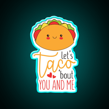 Cheesy Taco Valentines Art Taco Led Neon Sign Mexican Food Sign Rgb Color - Shineneon