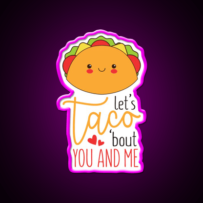 Cheesy Taco Valentines Art Taco Led Neon Sign Mexican Food Sign Rgb Color - Shineneon
