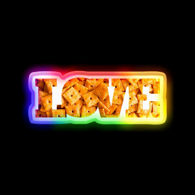 Cheez It Snack Food Led Neon Sign For Snack Room Rgb Color - LED neon sign close-up detail