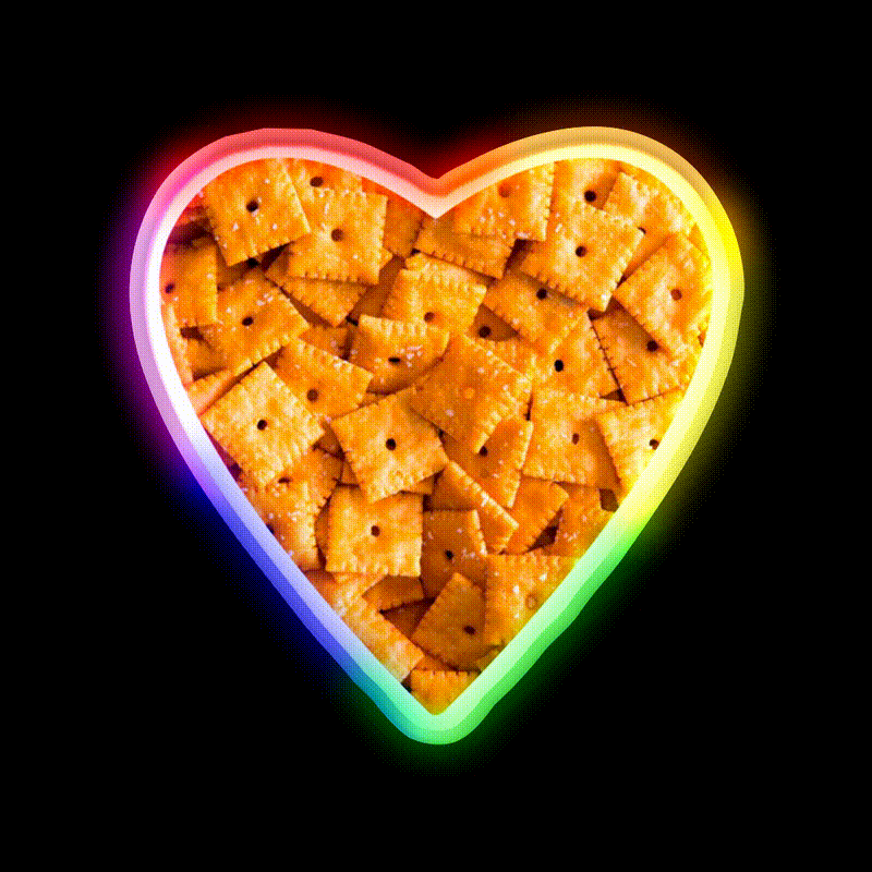 Cheez It Snack Food Led Neon Sign Rgb Color - LED neon sign close-up detail