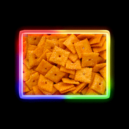 Cheez Its Snack Food Led Neon Sign Rgb Color - LED neon sign close-up detail