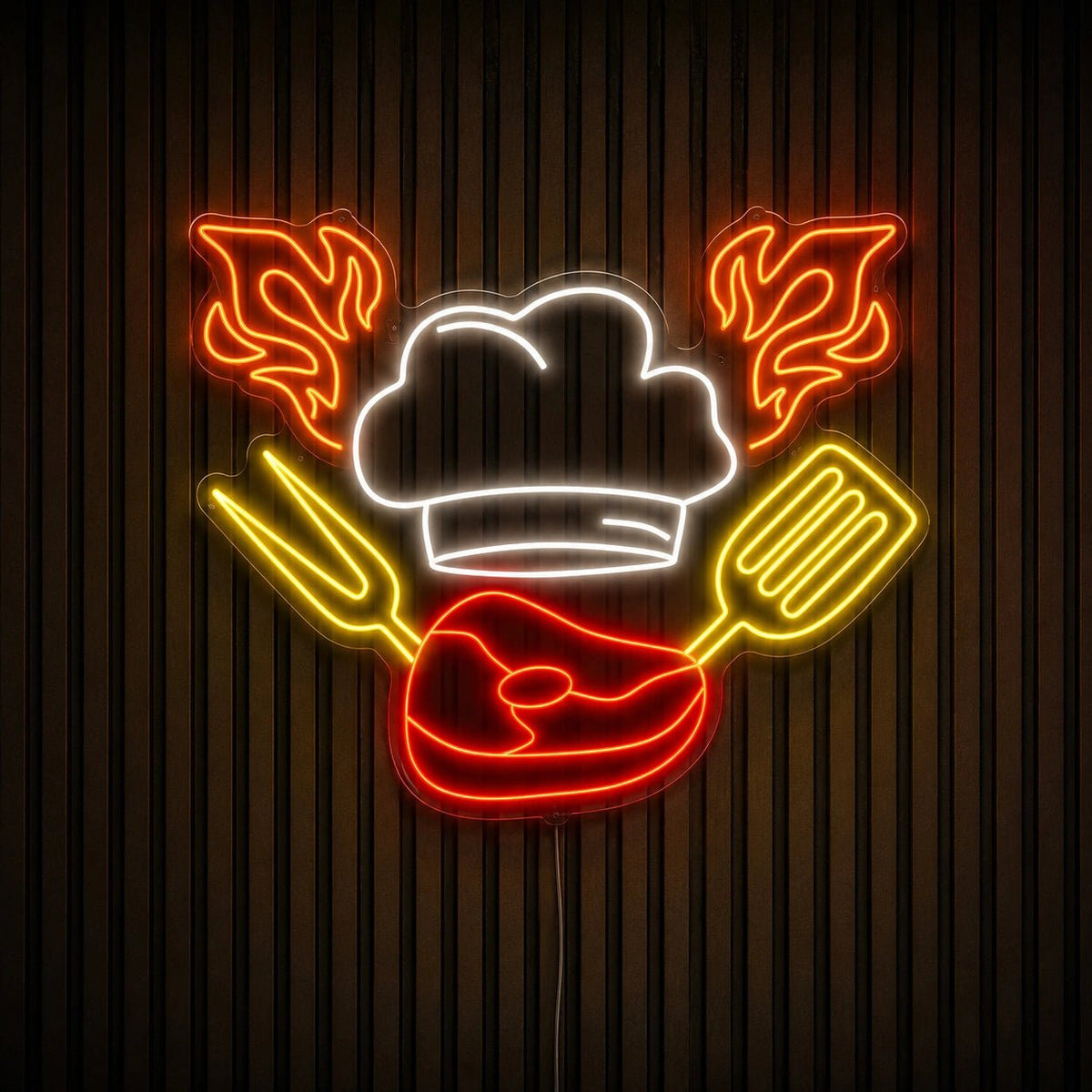 Chef Hat Steak And Grill Tools LED Neon Sign - Shineneon