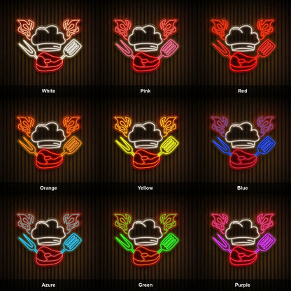 Chef Hat Steak And Grill Tools LED Neon Sign - Shineneon