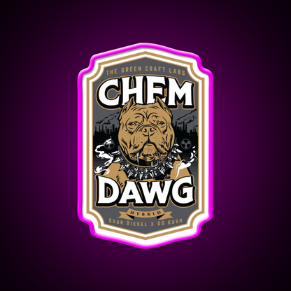Chemdawg Hemp Inspired Green Leaf Led Neon Sign 420 Neon Decor Rgb Color - Neon sign mounted on wall in room