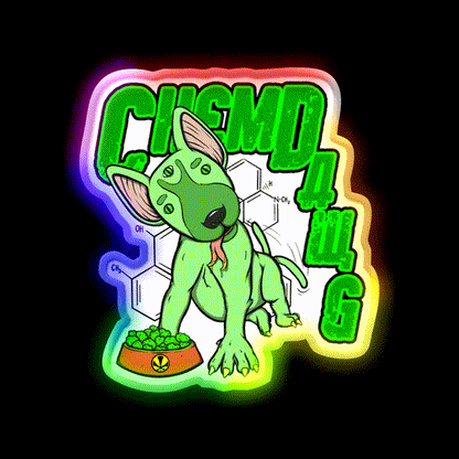 Chemdawg Hemp Inspired Green Leaf Led Neon Sign Rgb Color - LED neon sign close-up detail