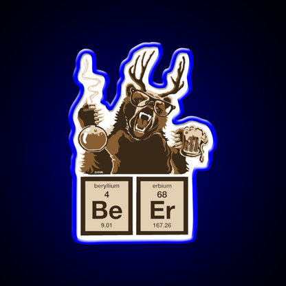 Chemistry Bear Discovered Beer Man Cave Bar Led Neon Sign Rgb Color