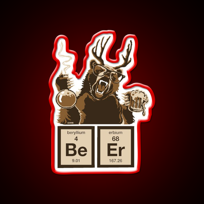 Chemistry Bear Discovered Beer Man Cave Bar Led Neon Sign Rgb Color