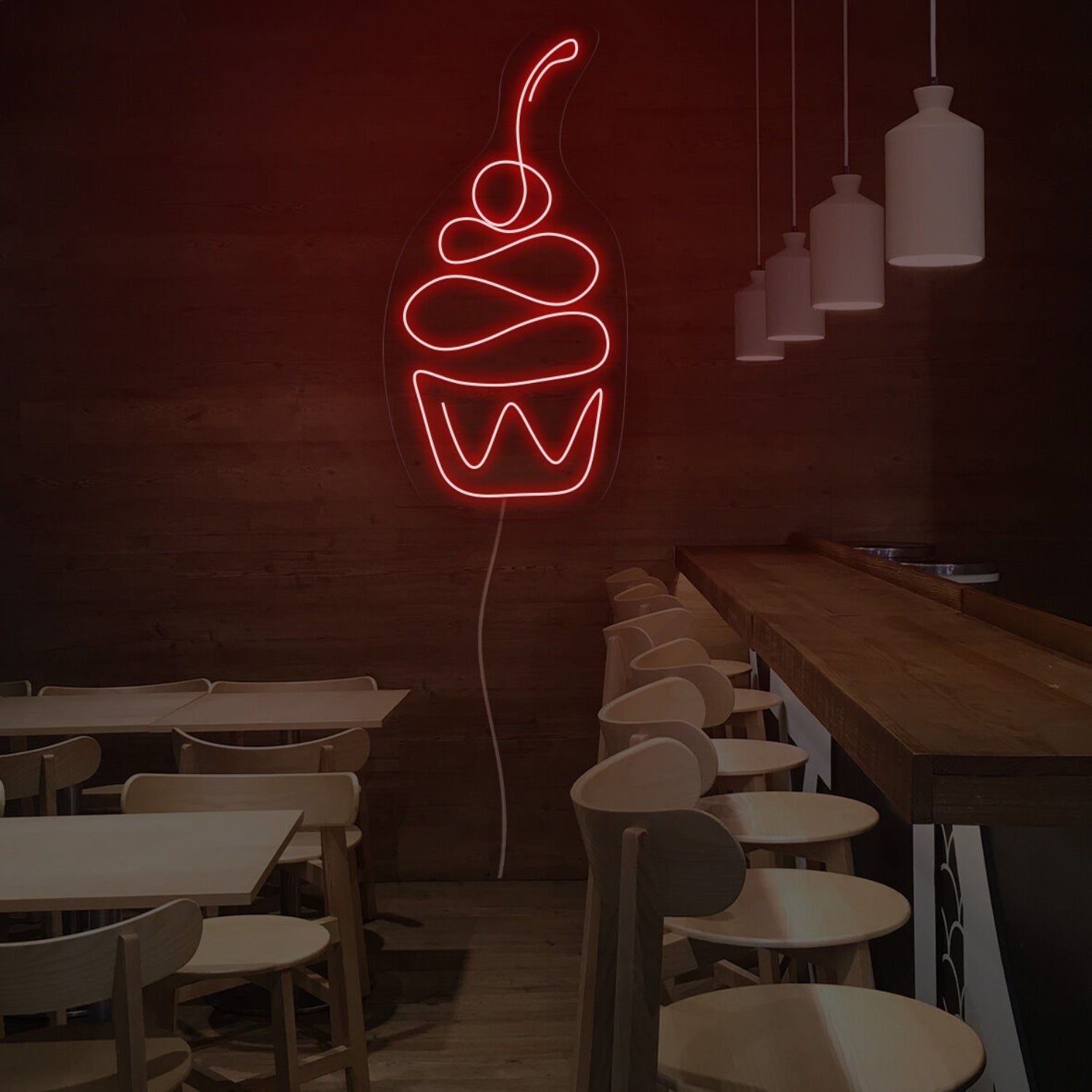 Cherry Cupcake Neon Sign For Dessert And Fun Spaces | Shineneon