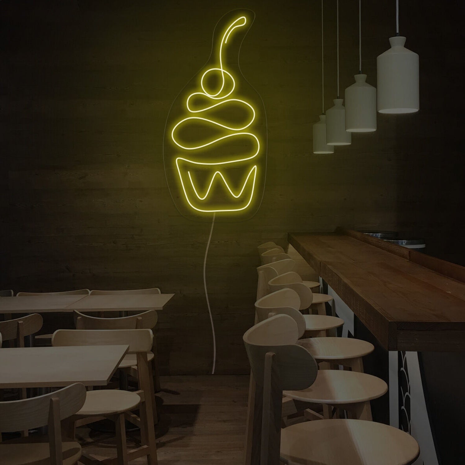 Cherry Cupcake Neon Sign For Dessert And Fun Spaces | Shineneon