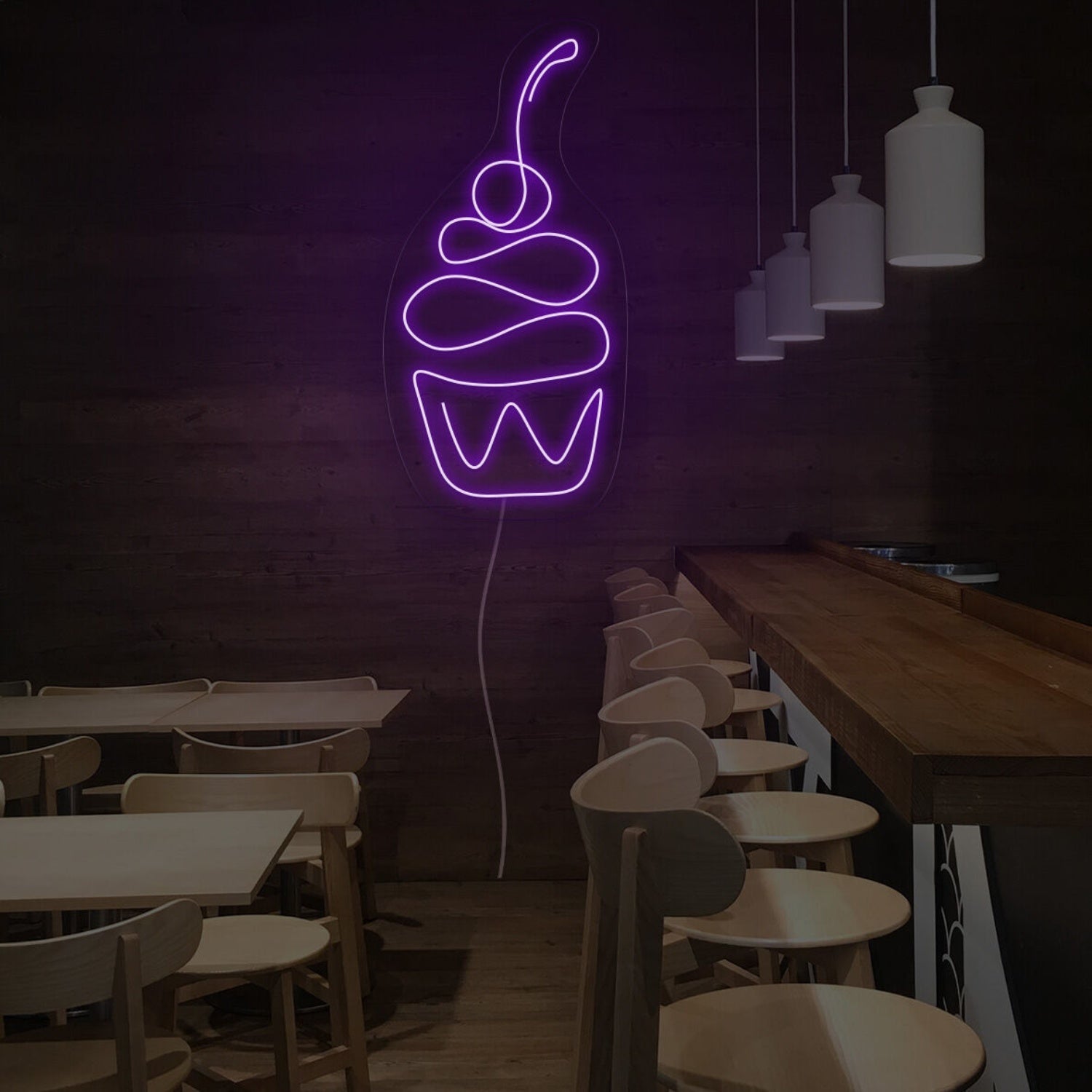Cherry Cupcake Neon Sign For Dessert And Fun Spaces | Shineneon