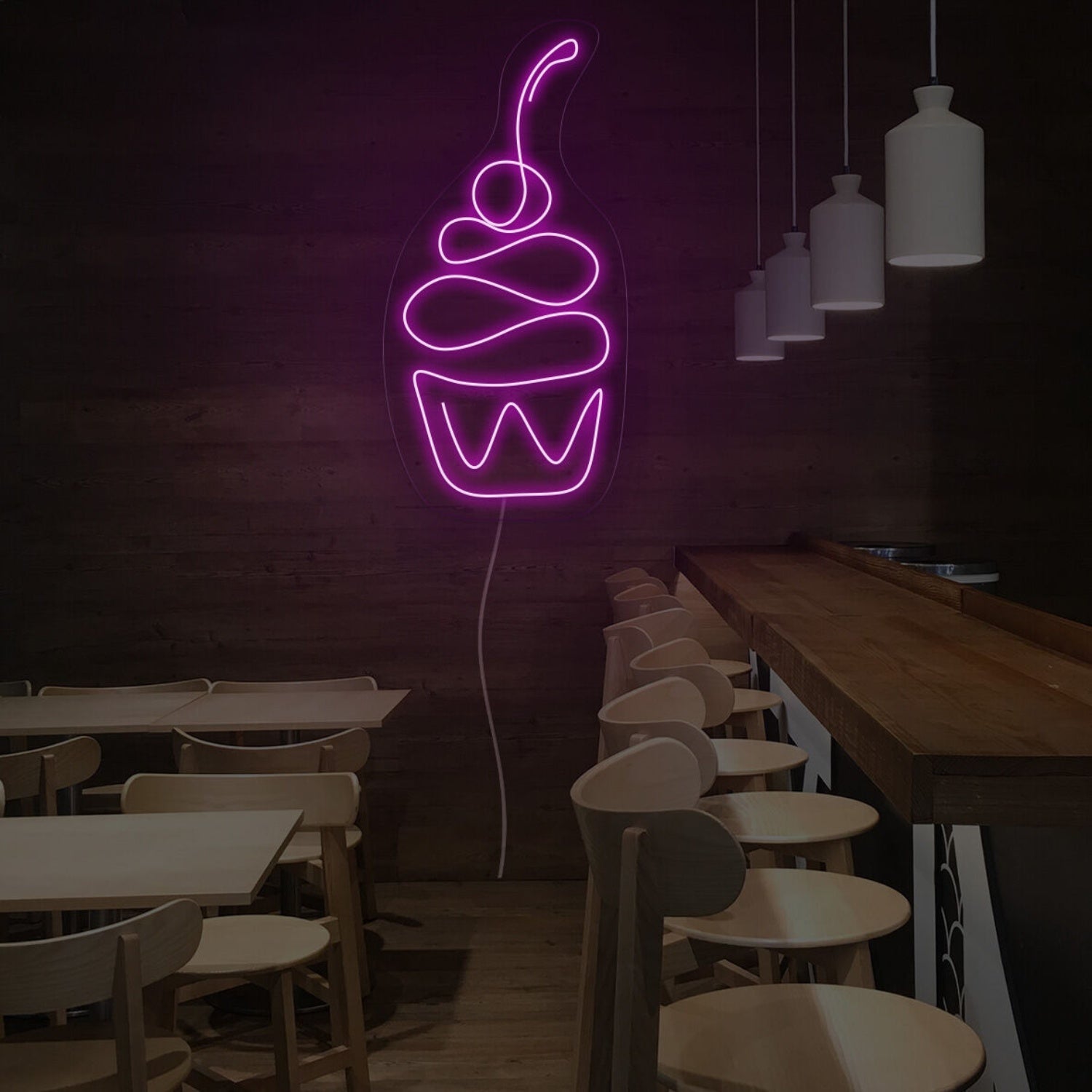 Cherry Cupcake Neon Sign For Dessert And Fun Spaces | Shineneon