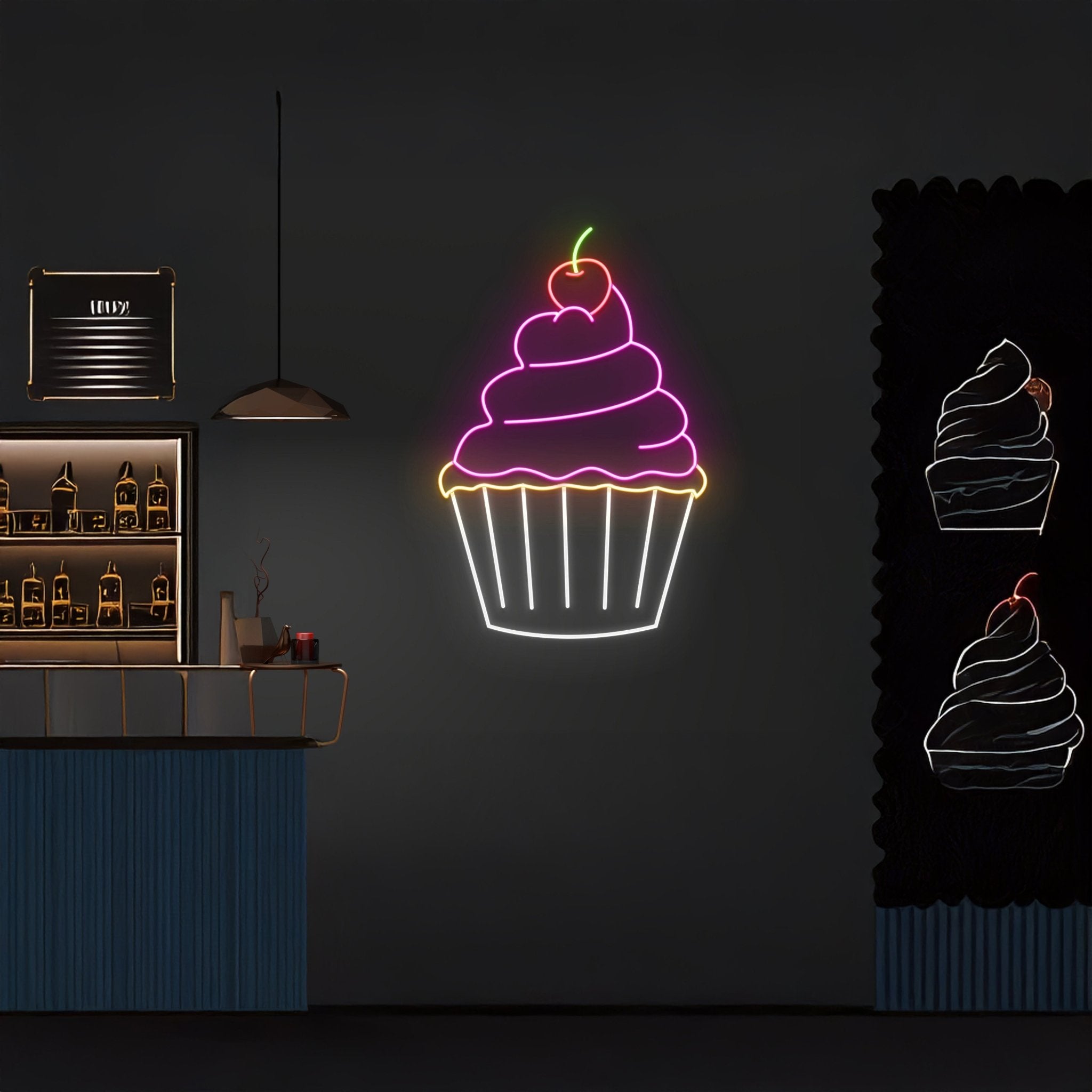 Cherry Cupcake Neon Sign Fruit Cupcakes Led Sign - Shineneon