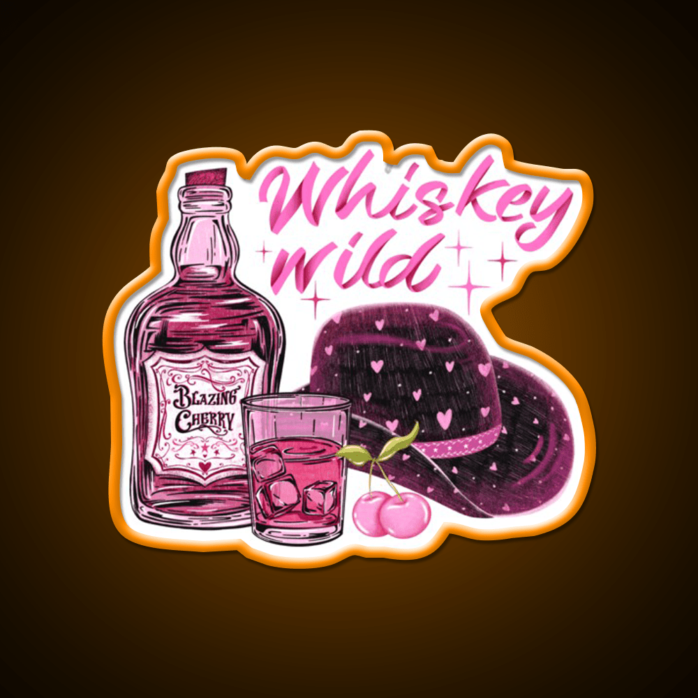 Cherry Flavored Whiskey Drink Bar Led Neon Sign Rgb Color - Shineneon