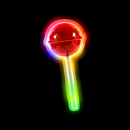 Cherry Lollipop Snack Food Led Neon Sign Rgb Color - LED neon sign close-up detail