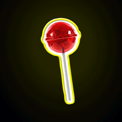 Cherry Lollipop Snack Food Led Neon Sign Rgb Color - Custom LED neon sign front view