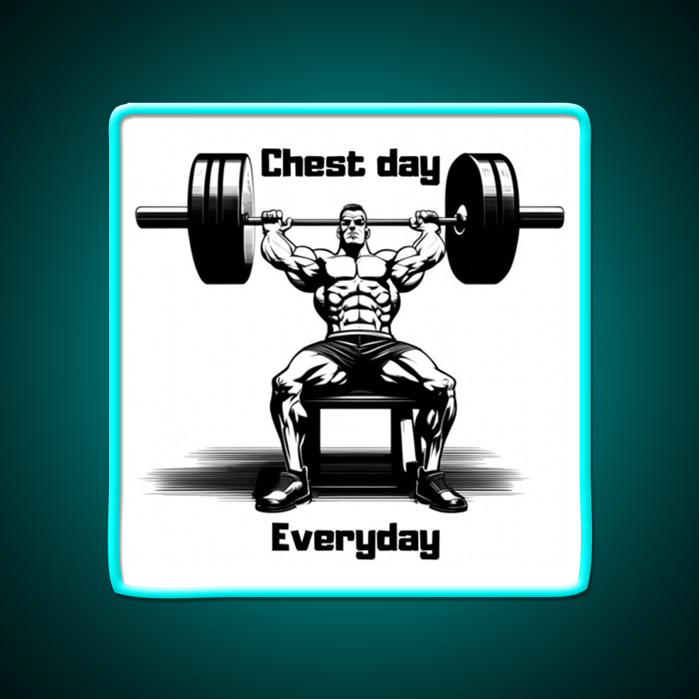 Chest Day Everday Design Gym Fitness Led Neon Sign Rgb Color - Size and dimension reference