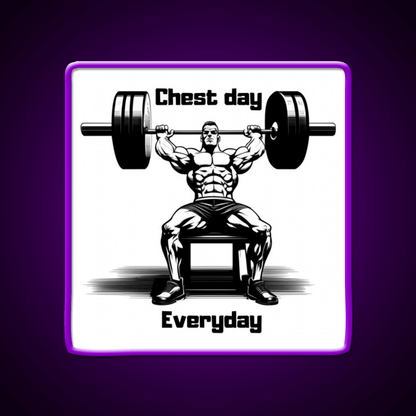 Chest Day Everday Design Gym Fitness Led Neon Sign Rgb Color - Shineneon