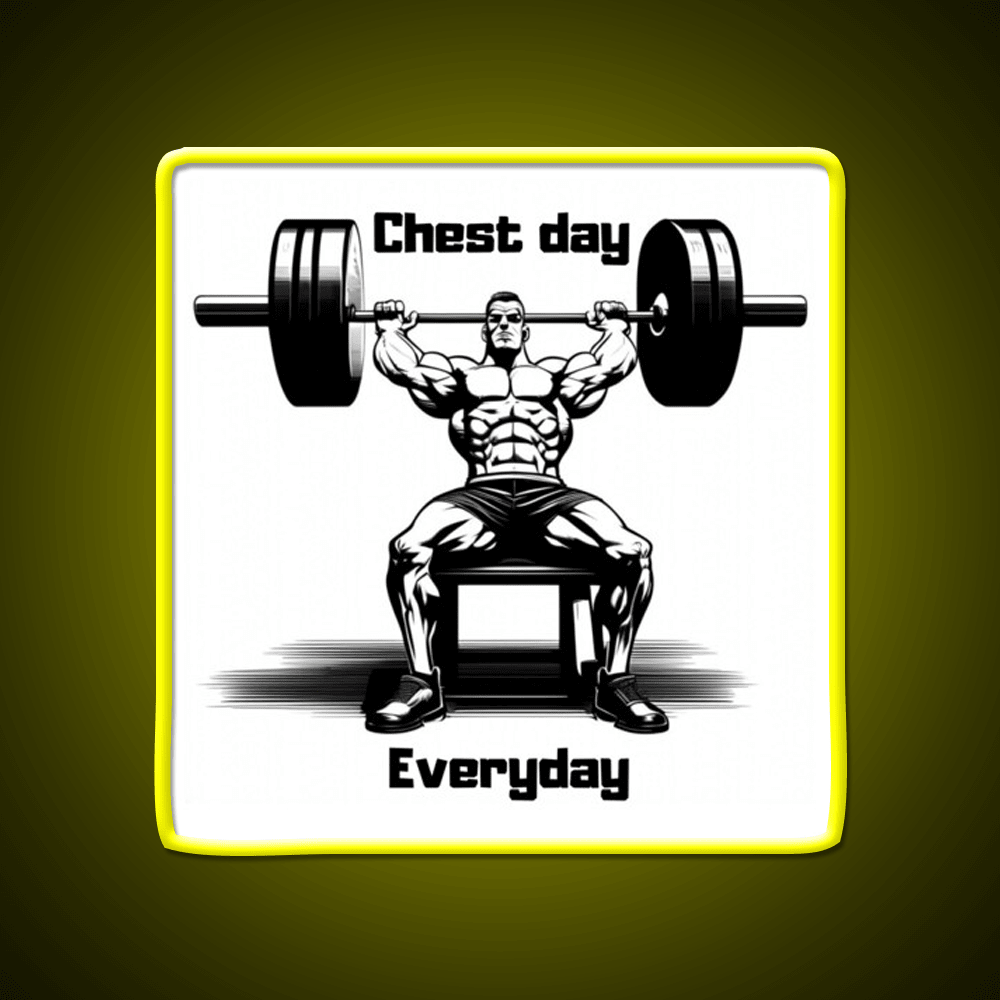 Chest Day Everday Design Gym Fitness Led Neon Sign Rgb Color - Shineneon