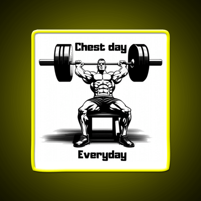 Chest Day Everday Design Gym Fitness Led Neon Sign Rgb Color - Shineneon