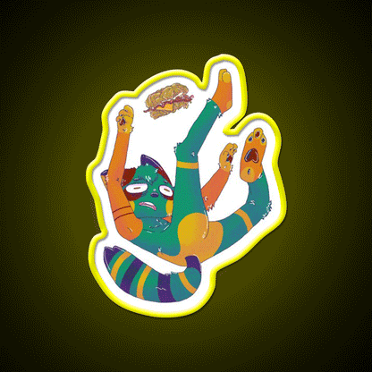 Chibi Falling Double Down Fast Food Led Neon Sign For Burger Place Rgb Color