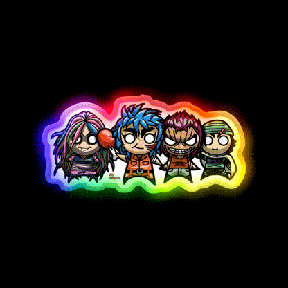 Chibi Heavenly Kings 1 Snack Food Led Neon Sign Rgb Color - LED neon sign close-up detail