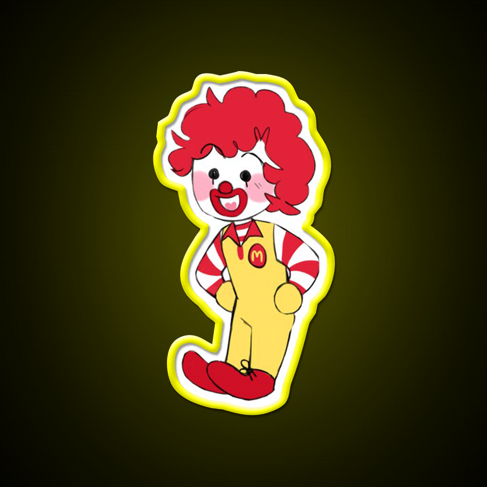 Chibi Ron Fast Food Led Neon Sign For Burger Place Rgb Color