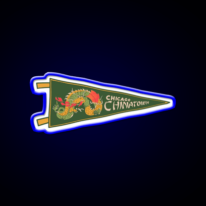 Chicago Chinatown Pennant Asian Cultural Led Neon Sign Rgb Color - Shineneon