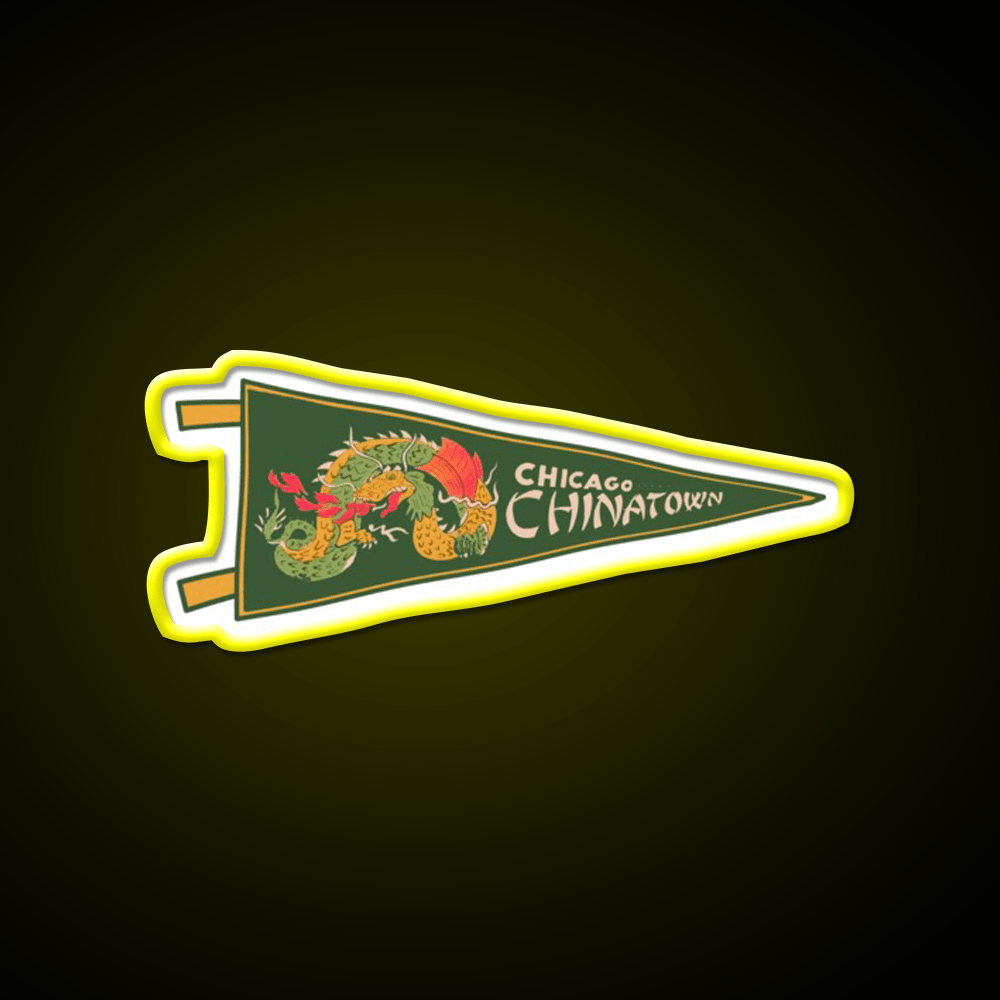 Chicago Chinatown Pennant Asian Cultural Led Neon Sign Rgb Color - Shineneon