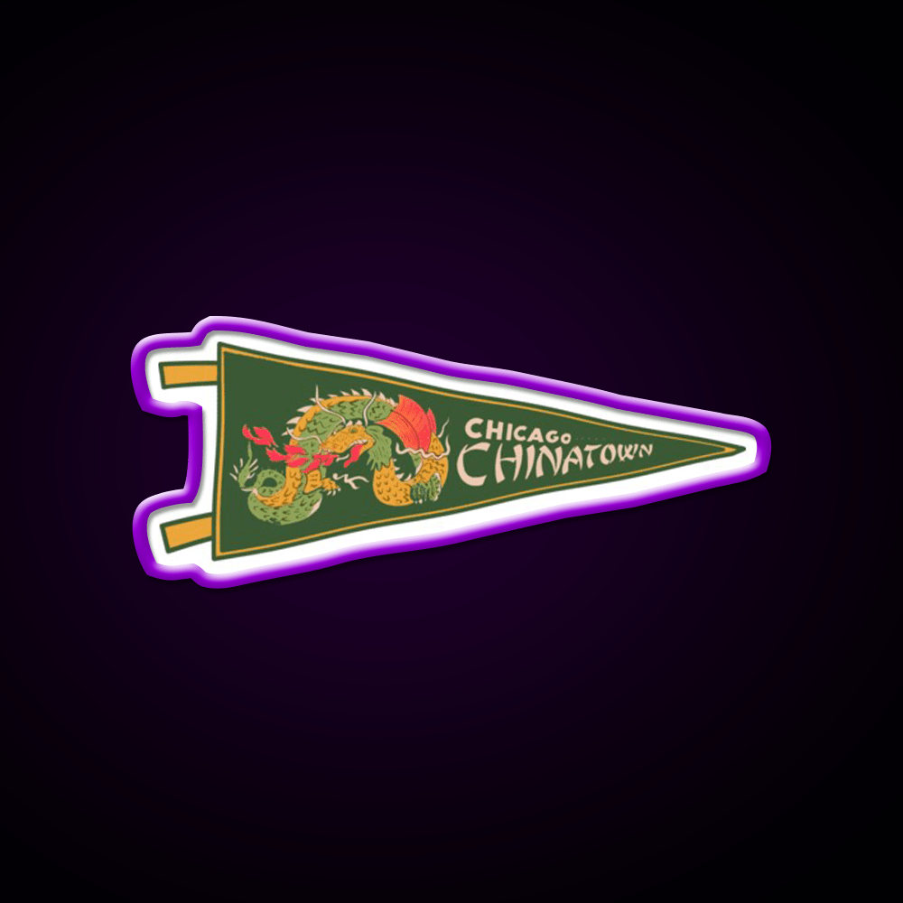 Chicago Chinatown Pennant Asian Cultural Led Neon Sign Rgb Color - Shineneon