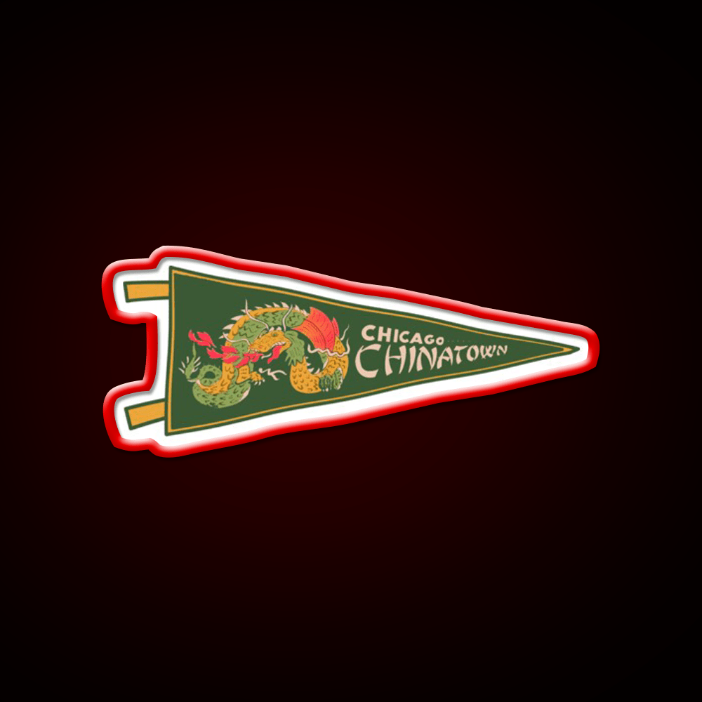 Chicago Chinatown Pennant Asian Cultural Led Neon Sign Rgb Color - Shineneon