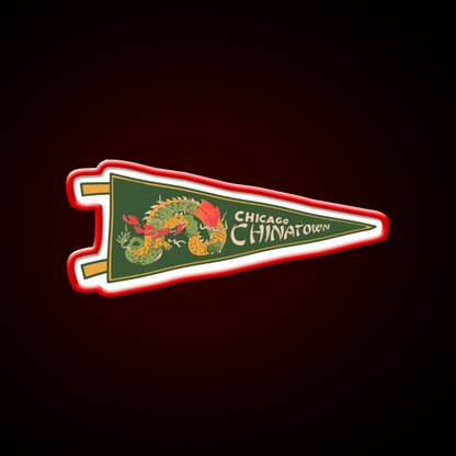 Chicago Chinatown Pennant Asian Cultural Led Neon Sign Rgb Color - Shineneon
