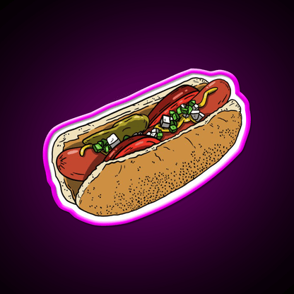 Chicago Dog Is My Co Pilot Snack Food Led Neon Sign Rgb Color - Shineneon