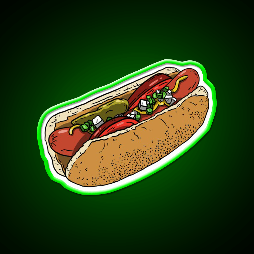 Chicago Dog Is My Co Pilot Snack Food Led Neon Sign Rgb Color - Shineneon