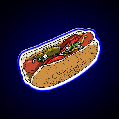 Chicago Dog Is My Co Pilot Snack Food Led Neon Sign Rgb Color - Shineneon