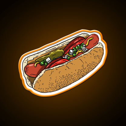 Chicago Dog Is My Co Pilot Snack Food Led Neon Sign Rgb Color - Shineneon