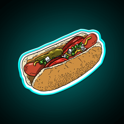 Chicago Dog Is My Co Pilot Snack Food Led Neon Sign Rgb Color - Shineneon