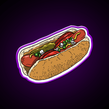 Chicago Dog Is My Co Pilot Snack Food Led Neon Sign Rgb Color - Shineneon