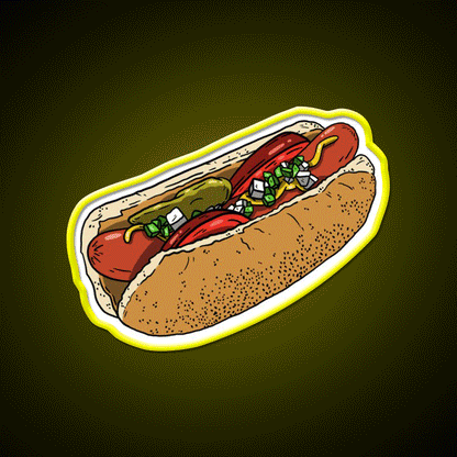 Chicago Dog Is My Co Pilot Snack Food Led Neon Sign Rgb Color - Custom LED neon sign front view