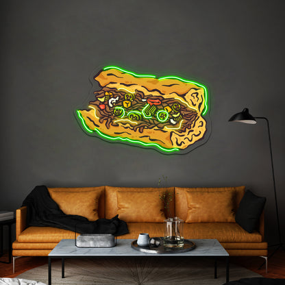 Chicago Italian Beef Artwork Business Neon Sign