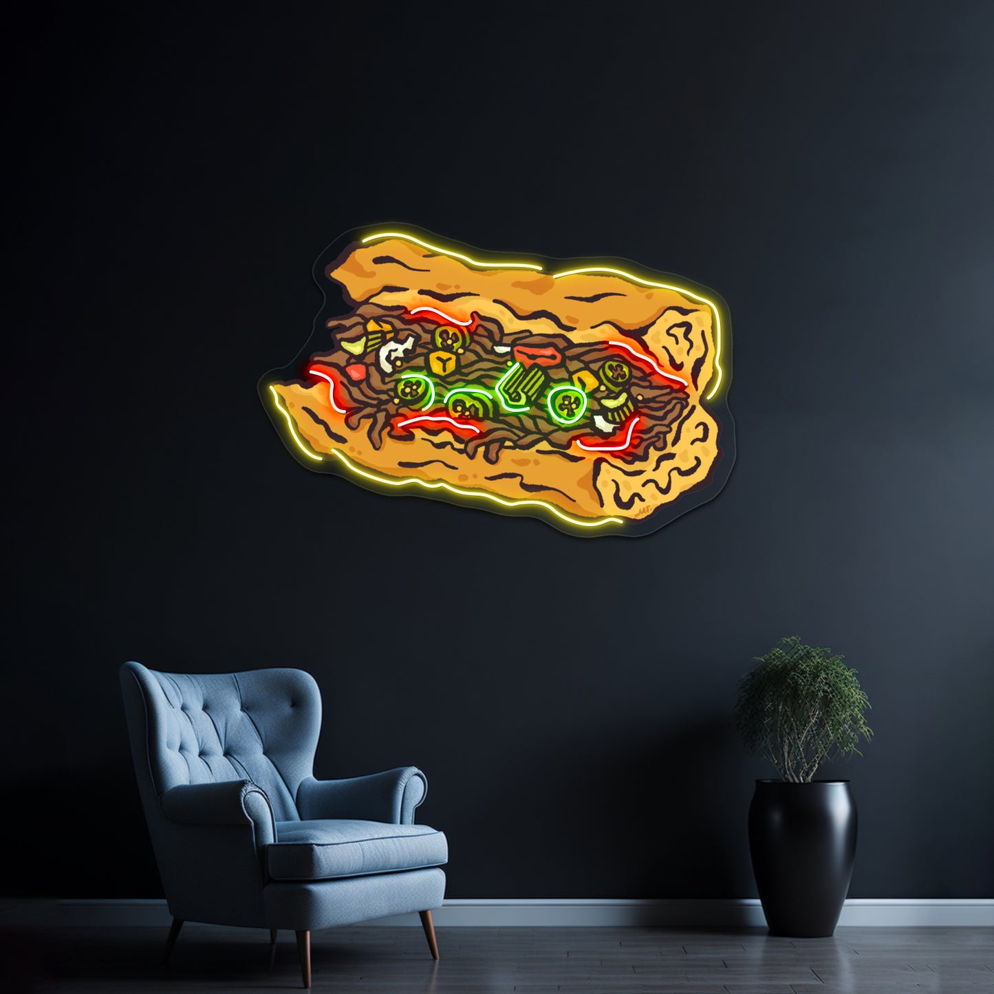 Chicago Italian Beef Artwork Business Neon Sign