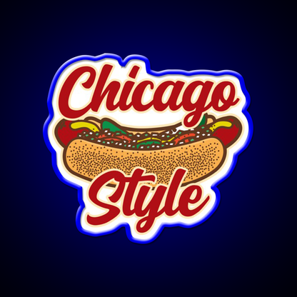 Chicago Style Hot Dog Food Fast Food Led Neon Sign For Burger Place Rgb Color