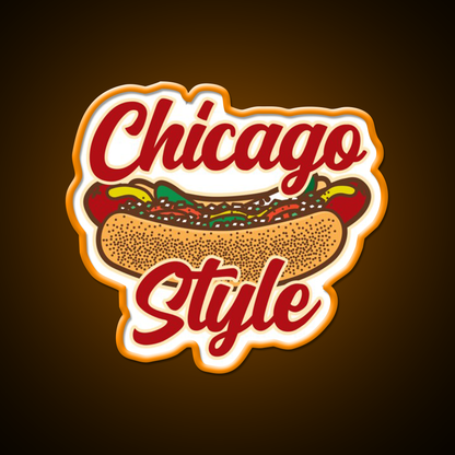 Chicago Style Hot Dog Food Fast Food Led Neon Sign For Burger Place Rgb Color