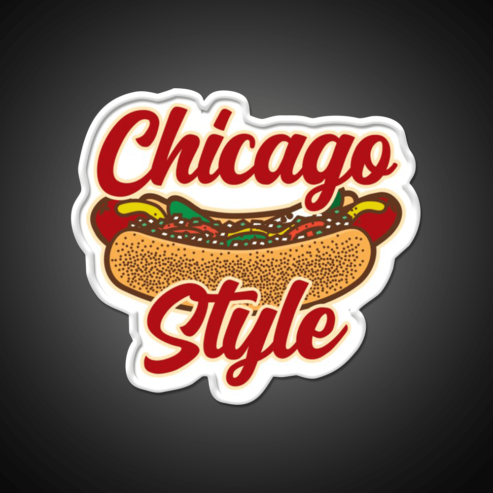Chicago Style Hot Dog Food Fast Food Led Neon Sign For Burger Place Rgb Color - Shineneon