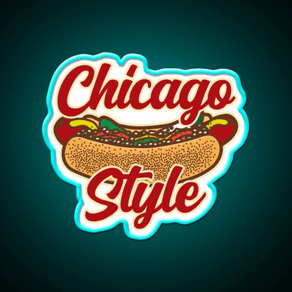 Chicago Style Hot Dog Food Fast Food Led Neon Sign For Burger Place Rgb Color - Shineneon