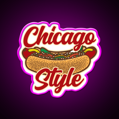 Chicago Style Hot Dog Food Fast Food Led Neon Sign For Burger Place Rgb Color - Shineneon